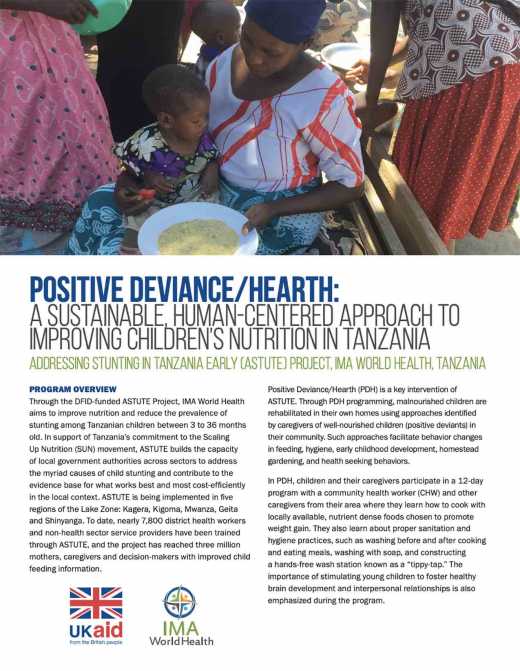 Positive Deviance/Hearth: A Sustainable, Human-Centered Approach to Improving Children’s Nutrition in Tanzania