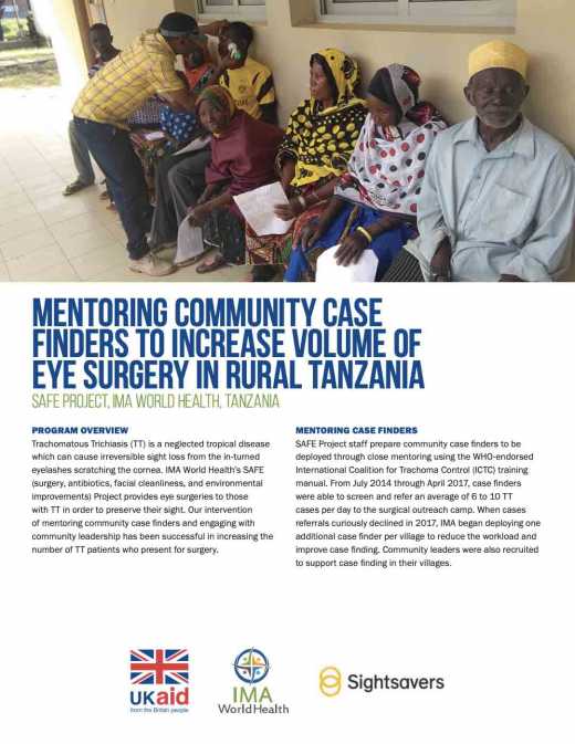 Mentoring Community Case Finders to Increase Volume of Eye Surgery in Rural Tanzania 