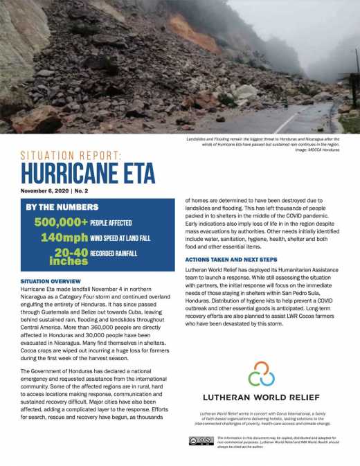 Hurricane Eta Situation Report No. 2
