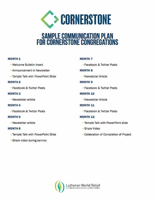 Cornerstone Sample Communications Plan