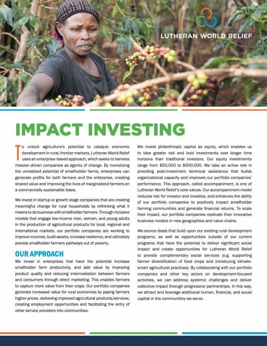 Impact Investing at Lutheran World Relief