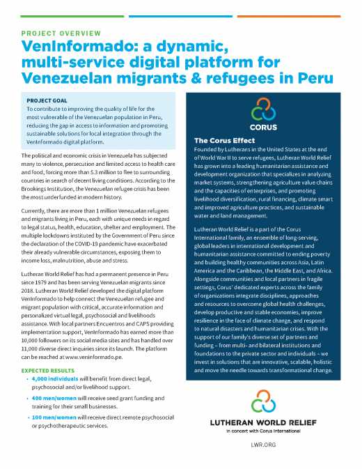 VenInformado: a dynamic, multi-service digital platform for Venezuelan migrants & refugees in Peru